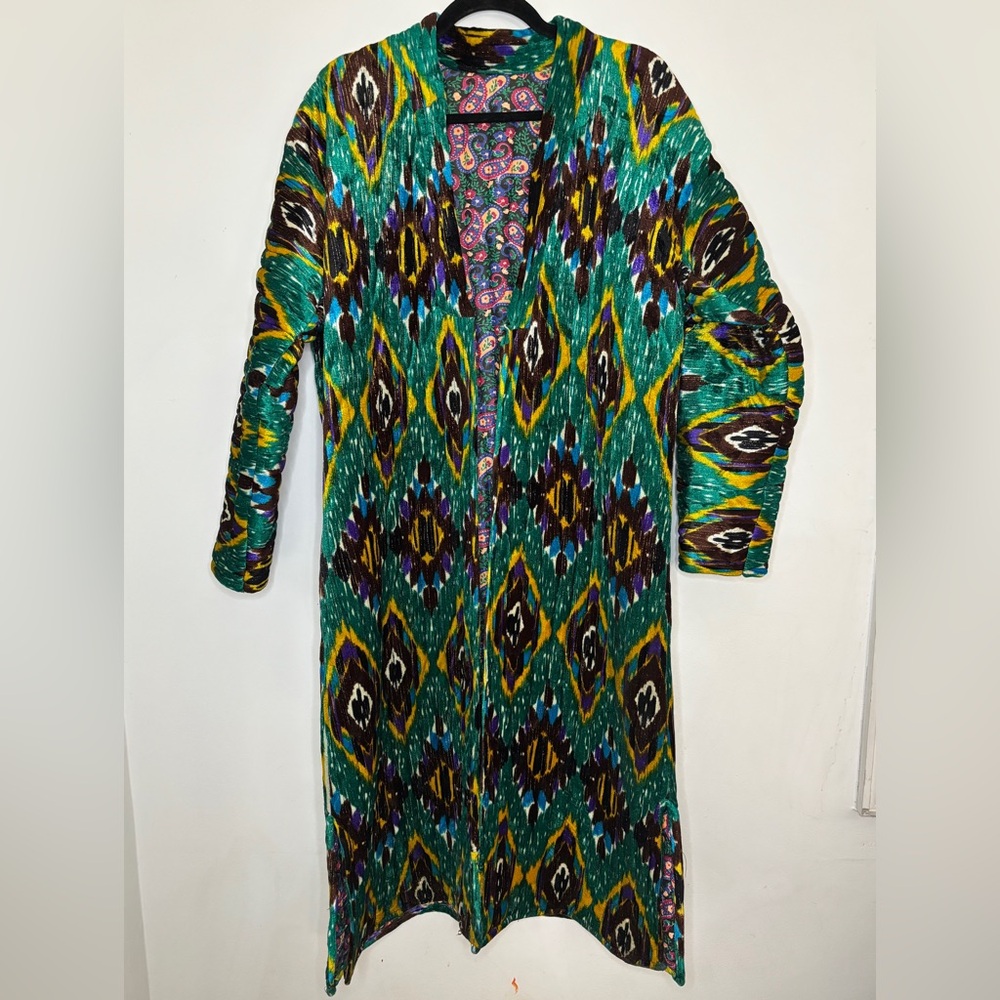 Handmade Thick Velour Kimono Style Jacket boho fits a medium-large